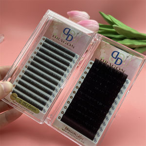 Extensiones de Pestañas Naturales Fáciles de Aplicar de la Marca Dragonlash, Material PBT Coreano, Hechas a Mano, Curvatura J, 0.05mm, Pestañas Negras Súper Mate - Product Image 1