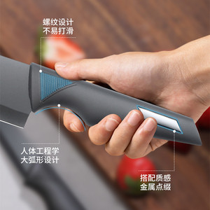 Stainless steel knife set, five-piece <b>black</b> blade combination kitchen knife, household cleaver, Yangjiang <b>gift</b> knife set. - Product Image 4