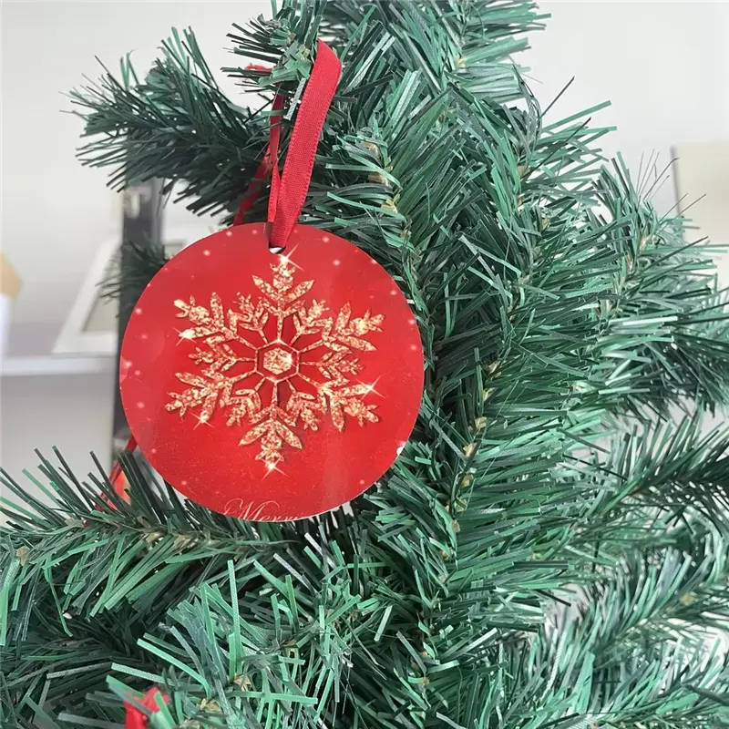 MDFSUB 3'' Double Side Round Ornament 3mm Christmas Ornament Blanks MDF Sublimation Blank Hanging Ornament