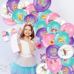 Ensemble de ballons en latex imprimés <span class=keywords><strong>licorne</strong></span>, ballons pour filles, baby shower, anniversaire, décorations de fête sur le thème de la <span class=keywords><strong>licorne</strong></span>, fournitures - Product Image 4
