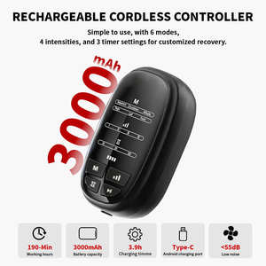 5 airbags indépendants 6 modes botte <span class=keywords><strong>de</strong></span> massage par compression d'air pour les jambes avec batterie 3000 MAh pour le massage des jambes Relax et récupération musculaire - Product Image 5