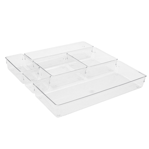 Trong Suốt PET <span class=keywords><strong>Drawer</strong></span> Organizer Set Dresser Bàn Ngăn Kéo Ngăn Chia 4 Kích Thước Phòng Tắm <span class=keywords><strong>Vanity</strong></span> Mỹ Phẩm Trang Điểm Khay Lưu Trữ Thùng - Product Image 1