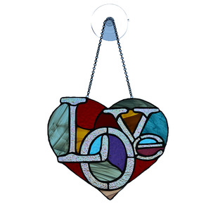 Décoration suspendue en verre teinté Art Déco, attrape-lumière incrusté pour fenêtre extérieure et jardin, décoration de Noël en forme de cœur, cadeau transfrontalier - Product Image 5