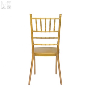 Qianshan — meubles <span class=keywords><strong>de</strong></span> table en mousseline <span class=keywords><strong>de</strong></span> soie doré, chaises à dossier haut, pour Banquet, hôtel et salle à manger, <span class=keywords><strong>de</strong></span> style moderne, pour mariage, chaises empilables - Product Image 5