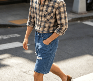 Shorts Bermuda en jean déchiré pour homme, taille mi-haute, fermeture boutonnée, style décontracté, 100 % coton, pour l'été - Product Image 2