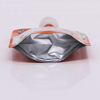 Pochette souple personnalisée orange avec bec verseur, emballage alimentaire de qualité supérieure, résistant aux fuites, pour collations saines à emporter, lait et yaourt