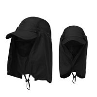 Topi Outdoor Nylon dengan Pinggiran Lebar dan Pelindung Wajah & Leher untuk Olahraga Pria & Wanita, untuk Perjalanan, Bersepeda, Memancing, Bahan Cepat Kering