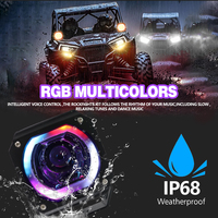 Barre de lumière LED RVB haute luminosité contrôlée par application de 4 pouces Lampe de conduite antibrouillard auxiliaire pour camion et moto utilisation tout-terrain