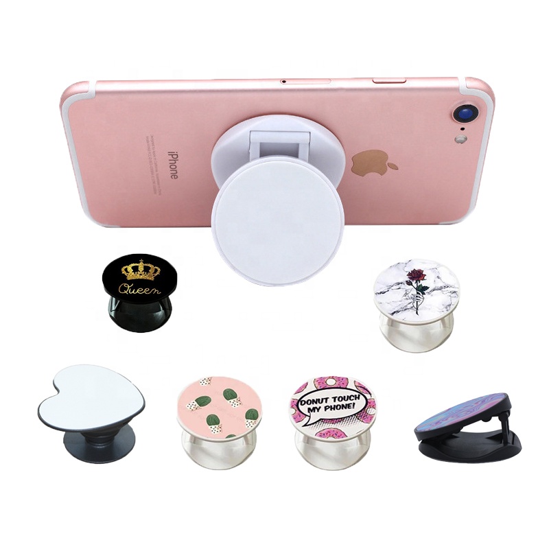 Мини-держатель для мобильных телефонов с сублимационной печатью на заказ, универсальный держатель для сотового телефона, портативный держатель для сотового телефона без рисунка