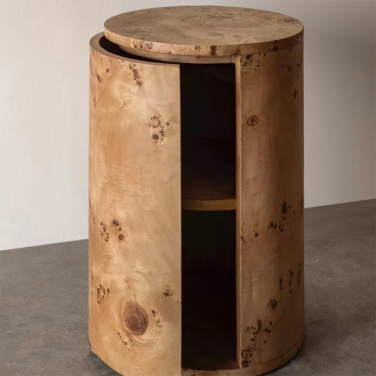 burl wood side table