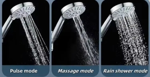 Moderno cabezal de ducha de lluvia cromado de pared con 3 salidas de agua, alta <span class=keywords><strong>presión</strong></span> y ahorro de agua para accesorios de grifería de baño - Product Image 6