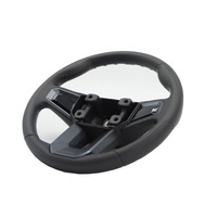 Volant de course en cuir PU durable pour véhicules tout-terrain, forme en D, fond plat, volant tout-terrain UTV