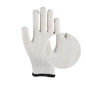 7 Gauge/10 Gauge Industrial Natural Bleached White Cotton Knitted Work Gloves