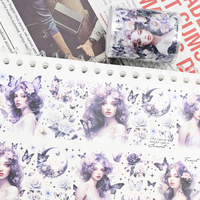 Personnalisé belle bande dessinée fille PET washi ruban Journal décalcomanies Kawaii autocollant rouleau