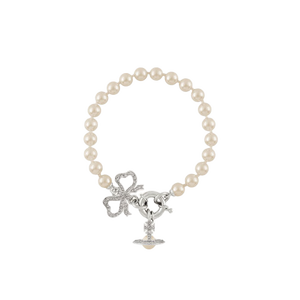 Bracelets en argent sterling 925 plaqués or - Design géométrique en zircone et perle d'eau douce Saturne, bijoux unisexes pour les fêtes - Product Image 4