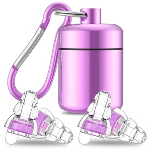 Bouchons d'oreilles en silicone haute fidélité 24 dB SNR avec rapport REACH |   2 paires de bouchons d'oreilles insonorisants réutilisables pour la vie nocturne et les <span class=keywords><strong>DJ</strong></span> - Product Image 1