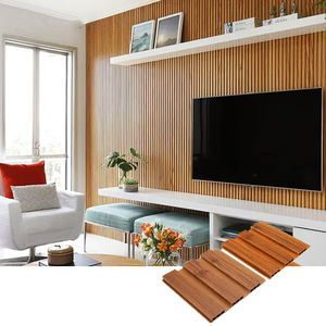 Decoración Interior para el Hogar, Panel de Pared de Madera y Plástico Compuesto, PVC WPC, Panel de Pared Acanalado, Revestimiento de Pared Interior WPC - Product Image 1