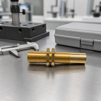 Pièces d'assemblage d'équipement industriel : Boîtiers de capteur usinés avec précision en laiton 59, sur mesure CNC, avec écrous hexagonaux à double filetage