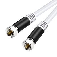 Cable Coaxial RG59 de 75 Ohmios con Conectores Tipo F, Alto Rendimiento, 1080p, Revestimiento de PVC, Blindaje Trenzado para HDTV Satélite