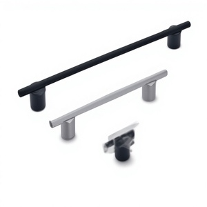 Gagang Furnitur Baja Hitam Emas Mewah Ringan Gaya <span class=keywords><strong>Modern</strong></span> Kenop Kabinet 128mm Lemari Pakaian Laci HAITAN - Product Image 4