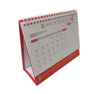 Print A Table Calendar Company Branded Logo Printed Simple Calendar Desktop Standing Desk Calendar Printing