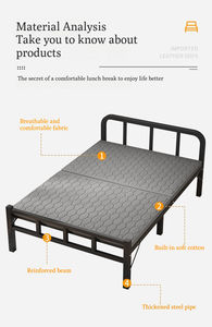 Cama individual plegable, marco de acero portátil multifuncional, placa gruesa, cama plegable, oficina, cama de campamento simple para siesta para adultos - Product Image 3
