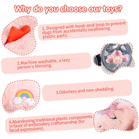 Jouets en peluche pour chien avec simulation de battement de cœur de licorne, compagnon de sommeil, jouet apaisant pour chien, anti-anxiété