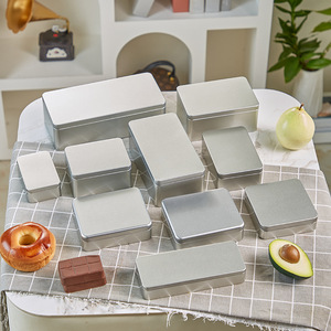 10 spécifications métal ignifuge couleur argent mat peut emballer cadeau de stockage de bonbons boîte en fer blanc imprimée personnalisée avec couvercle ouvert - Product Image 1