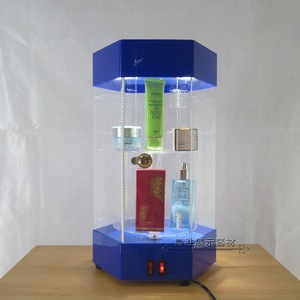 Changsheng Exhibition Rotating Acrylic <b>Display</b> <b>Case</b> With Led Lighting Desktop Vertical Customized Modern Style <b>Plastic</b> Shelf - Product Image 3