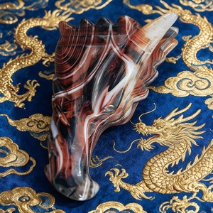 Série de statues de têtes de dragon en cristal, vente en gros, très demandées, pour l'attraction de richesse, pierre décorative sculptée, pierre brute, pierre concassée - Product Image 2