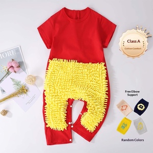 Traje de Verano Delgado para Bebés <span class=keywords><strong>Dudu</strong></span>, de Manga Corta, Diseño Unisex, 100% Algodón, para Limpiar el Suelo y Prevenir la Suciedad - Product Image 1