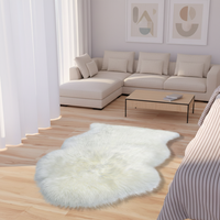 Tapis en peau de mouton à poils longs bouclés, moquette douce et moelleuse, style scandinave et rustique, pour chambre ou salon, option vêtement