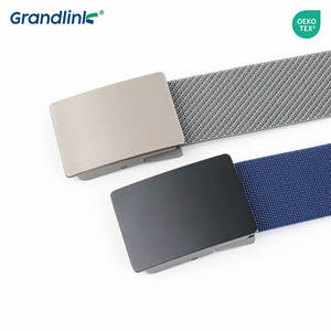 Yüksek kaliteli alaşım toka kemer Polyester dokuma streç kumaş kemer özel Logo açık ayarlanabilir naylon erkekler kanvas kemer - Product Image 4