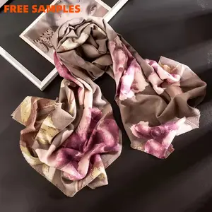 Бесплатный образец, недорогие женские длинные шарфы премиум-класса с цветочным принтом, Длинные Модные женские шарфы и обертывания в хиджабе