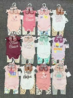Ensemble de 3 pièces pour bébé unisexe avec body à volants en coton et polyester + leggings + chaussures à paillettes, vêtements pour nourrissons de 3 à 9 mois