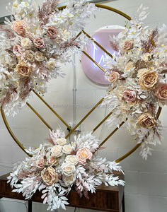 Rosebehindyou Suspendus Artificielle <span class=keywords><strong>Pampa</strong></span> Feuilles Séchées Roses Blanches Floral Soie Décoratif Fleur Coureur Toile de Fond Pour Mariage - Product Image 2