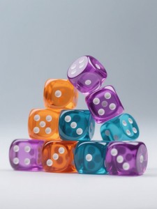 Dés transparents à coins arrondis de 25 mm, pièces de jeu de table multicolores, shaker écologique, dés en acrylique cristallin - Product Image 5