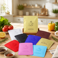 Sachets Doypack à fond plat en aluminium imprimés sur mesure avec fermeture éclair pour grains et poudre de café – Vente en gros