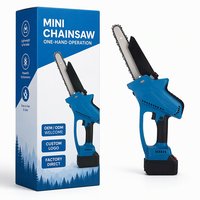 Scie à élaguer électrique portative de 8 pouces, petite tronçonneuse sans balais au lithium rechargeable pour le travail du bois, l'abattage domestique et la mini-coupe