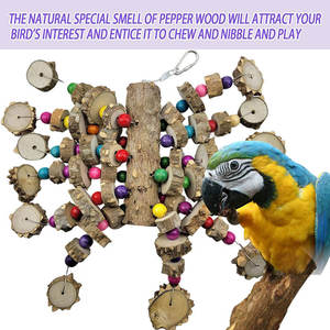Medium Large Eco-Friendly Diamond Gray <strong>Parrot</strong> Bird <strong>Toy</strong> Hot-Selling Zanthoxylum Bungeanum Wooden Chewing Spot 2.5kg New Year's - Product Image 5