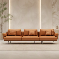 Ensemble de canapés sectionnels modernes YUANCHANG, canapé orange, minimalisme, pieds en acier inoxydable noir titane pour le mobilier de salon