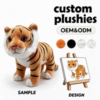 Peluche Tigre Réaliste Personnalisée, Faible MOQ, Douce et Rembourrée, Idéale pour Cadeau d'Anniversaire Enfant et Souvenir de Zoo