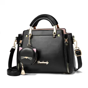 Mode neues Design Pu Handtasche mit geschnittenen Münz tasche Anhänger Einkaufstasche Umhängetasche
