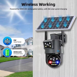Dual Lens AOV Low Power Solar PTZ <b>Camera</b> Red Blue Flash Light Full Color <b>Night</b> Outdoor Security <b>Camera</b> Hieasy App Farm Yard Moni - Product Image 4