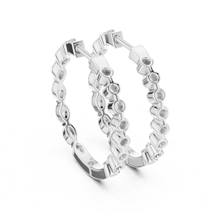 Boucles d'oreilles en diamant cultivé en laboratoire pour femmes, plaquées argent, bijoux élégants et scintillants, cadeau pour mariage, fête, usage quotidien - Product Image 4