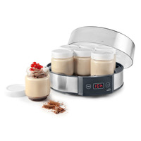 Yaourtière électrique automatique multi-gobelets Lacor à 6 pots avec minuterie numérique et base en acier inoxydable avec couvercle pour yaourt fait maison