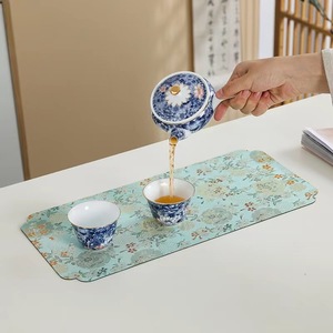 Double-Sided Tea Mat Printed Floral Design Heat Insulation <b>Table</b> <b>Runner</b> Home Use China Made - Product Image 3