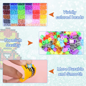 Venta al por Mayor de Fábrica: Kit de Cuentas Fusibles de 2.6mm, 24 Colores en Caja, 48 Colores, Kit de Cuentas Perler para Manualidades DIY, Kit de Cuentas Fusibles Hechas a Mano para Niños - Product Image 6