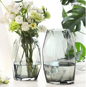 Креативные геометрические стеклянные и хрустальные вазы, современная стеклянная ваза для цветов