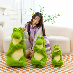 Set di peluche a forma di coccodrillo, lupo grigio e volpe, divertenti bambole di peluche morbide per bambini, regalo di compleanno - Product Image 2